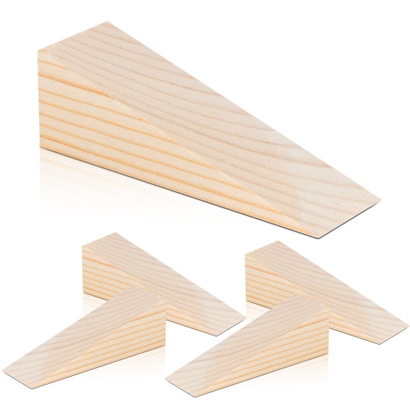 Elesunory 20 Pack Wooden Wedges for Chair Caning Supplies  Non Slip Wood Door Stopper  Triangle Wood Block for Chair Caning Door Stop - Image 1